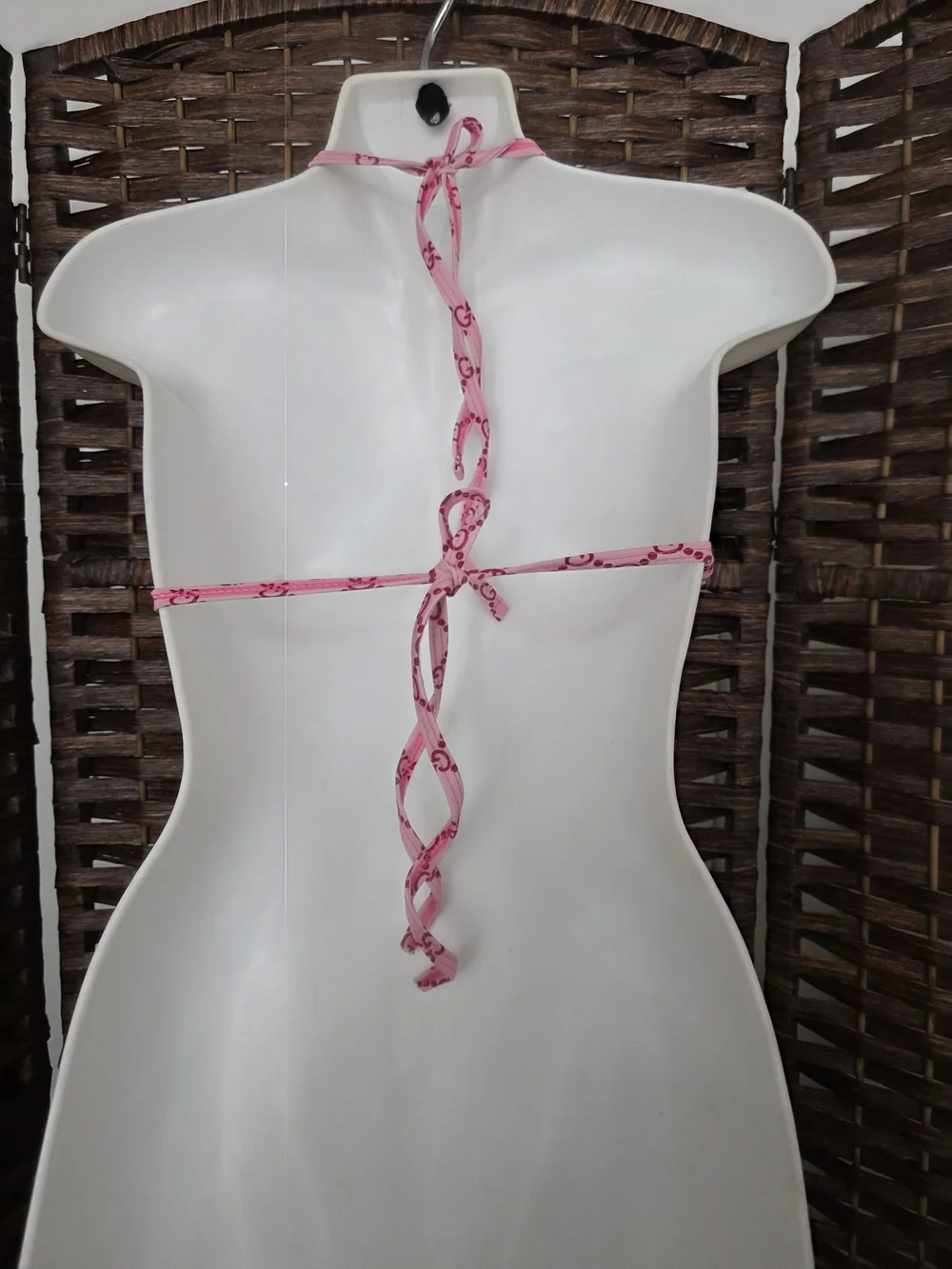 Pink GG Logo Triangle Bikini Top Good Conditions